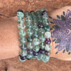 Rainbow Fluorite Beaded Bracelet ~ Large Fit