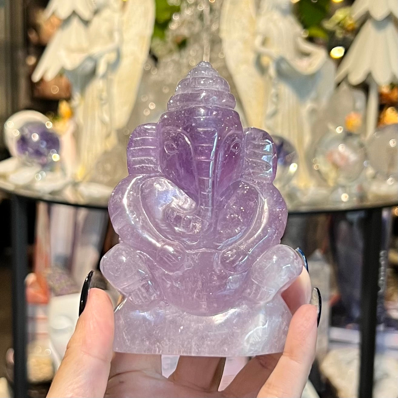 Amethyst Ganesh Carving