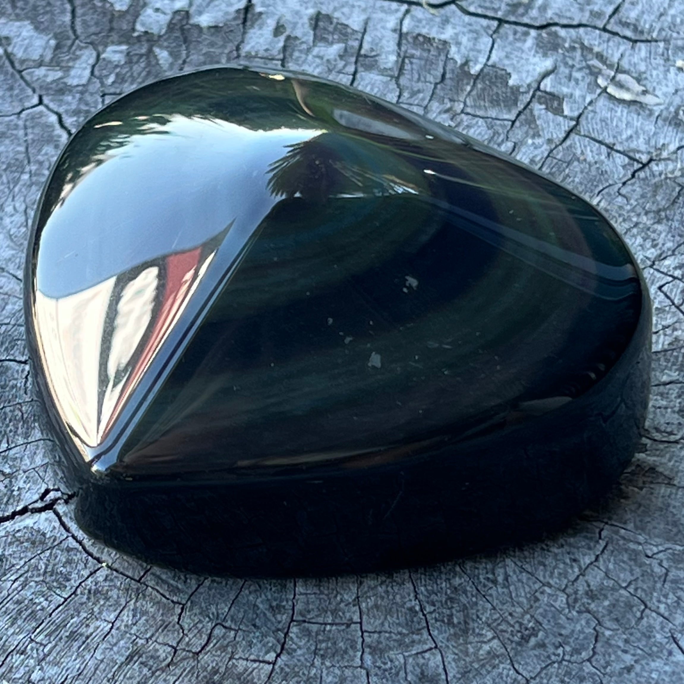 Rainbow Obsidian Heart Carving