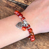 Carnelian Self Expression Bracelet with Heart Charm