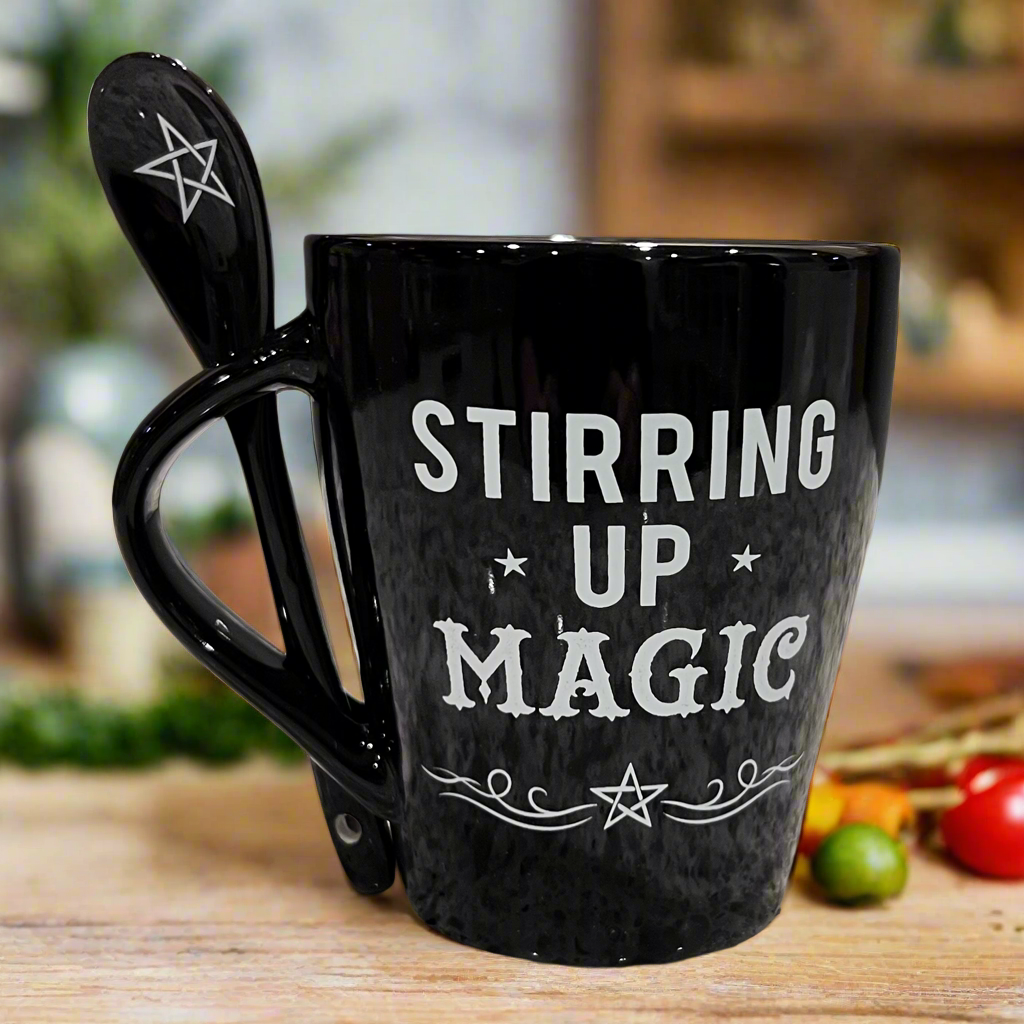 Stirring Up Magic Witchy Mug with Spoon