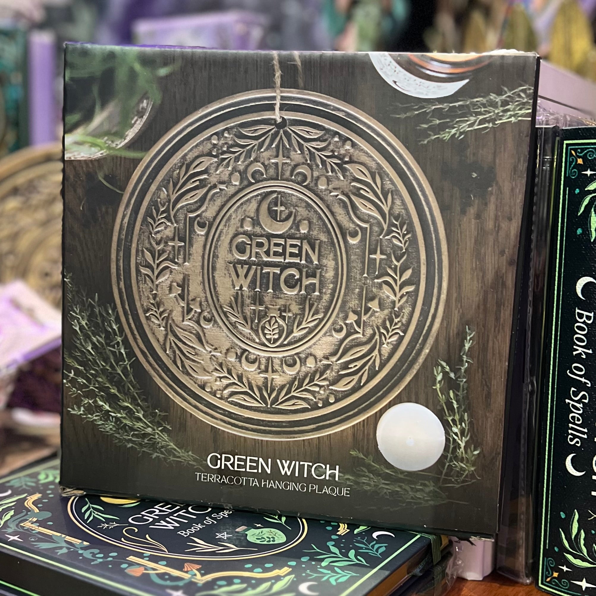 Green Witch ~ Terracotta Hanging Plaque