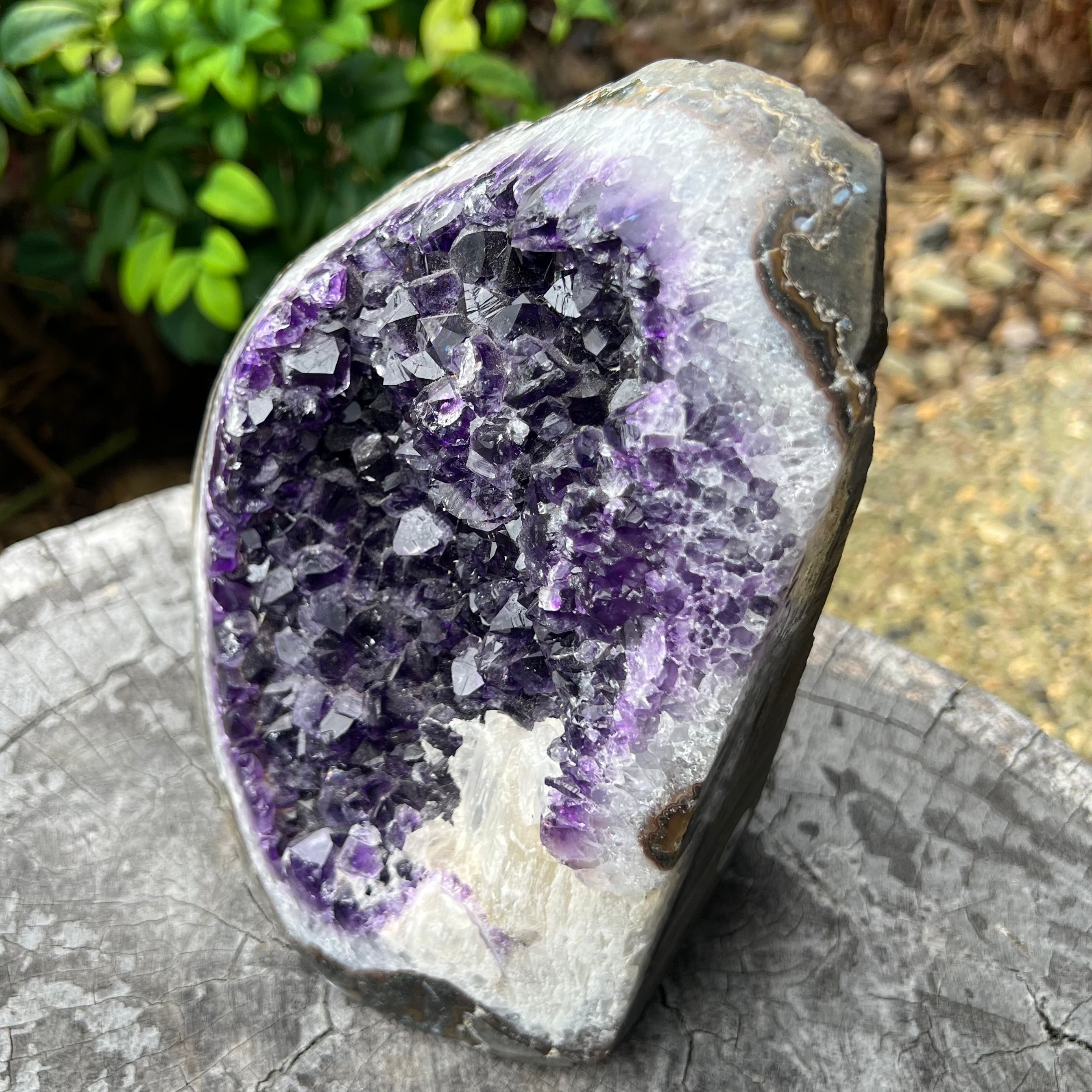 Amethyst Geode with Calcite Inclusion