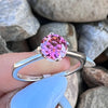 Pink Moissanite Sterling Silver Ring ~ 8.5