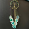 Green Aventurine ~ Dyed Agate ~ Tree Of Life Hanger ~ Gold