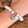 White Howlite Calming Bracelet with Heart Charm