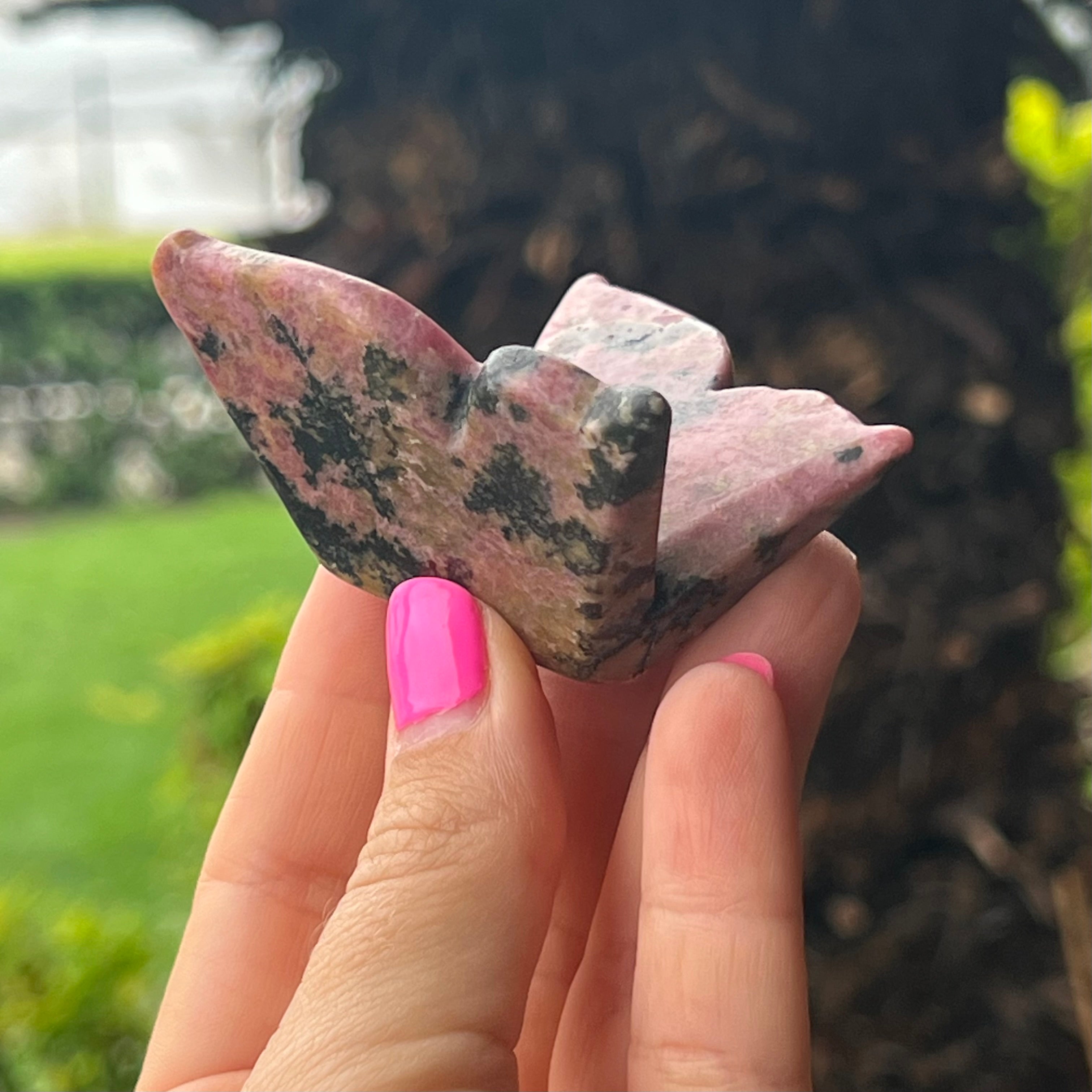 Rhodonite Butterfly Carving
