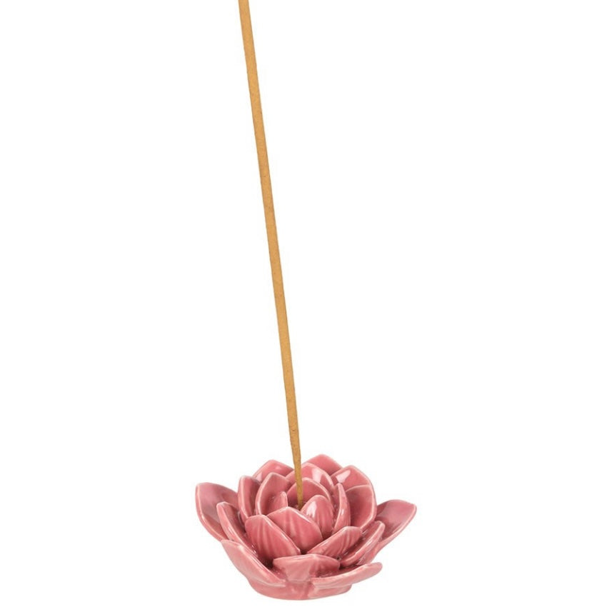 Pink Rose ~ Ceramic Incense Holder