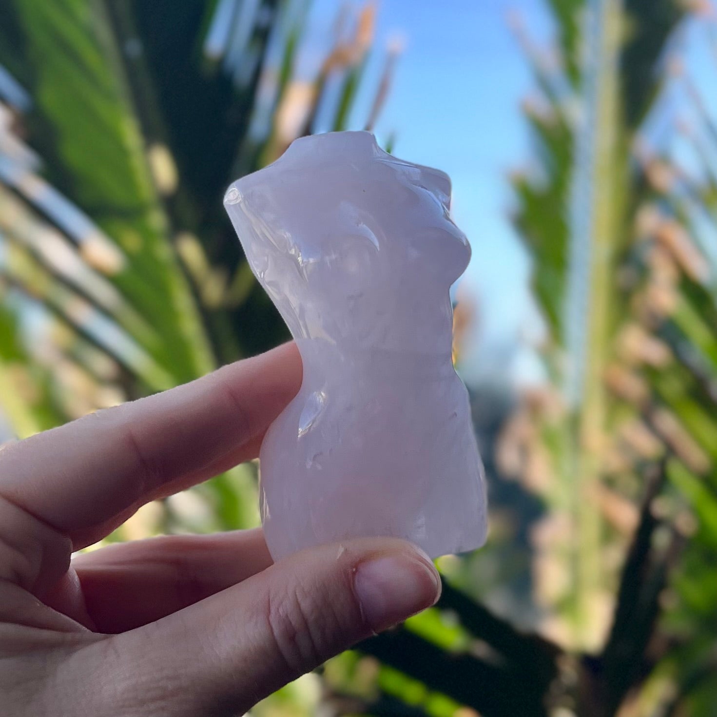 Rose Quartz Woman Lady Body Carving