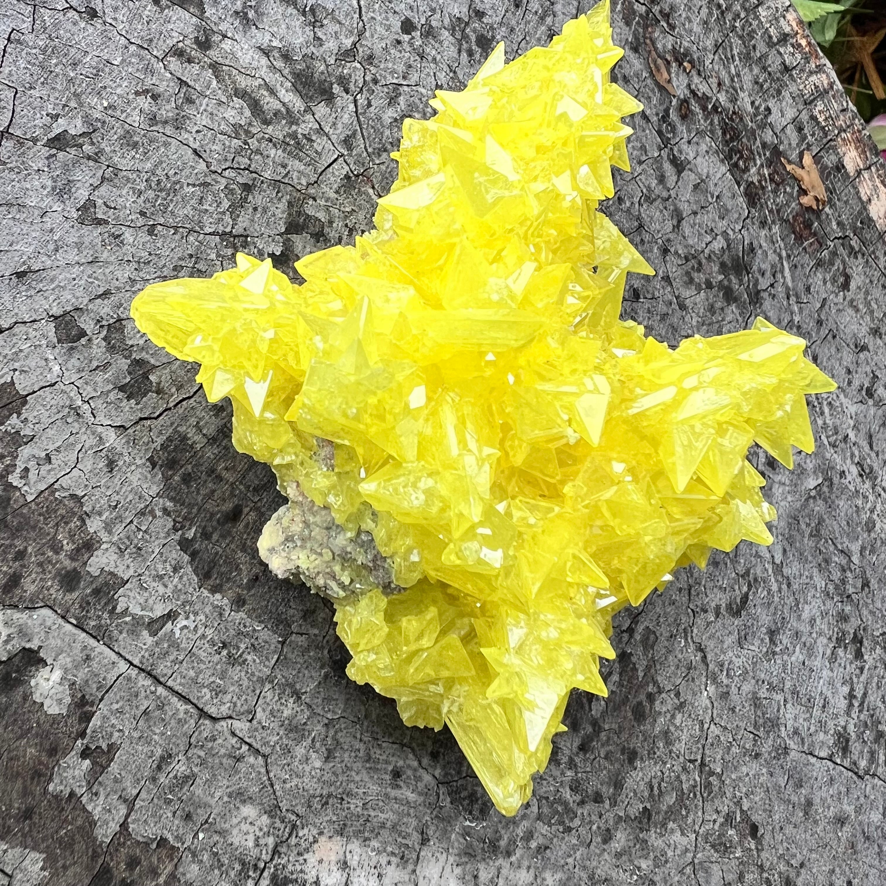 Sulphur Quartz Specimen