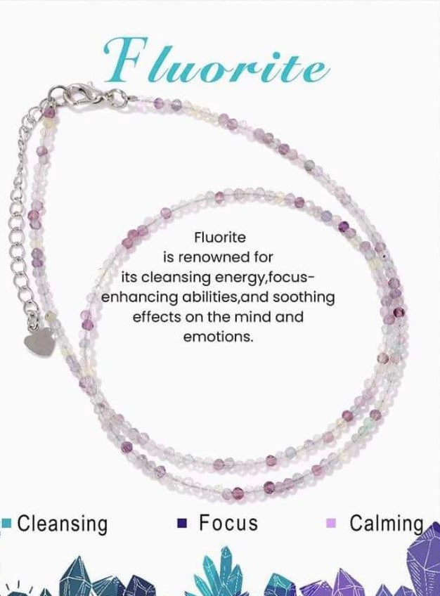 Vibrations purifiantes ~ Collier de perles à facettes en fluorite