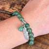 Green Aventurine Invigorating Bracelet with Feather Charm