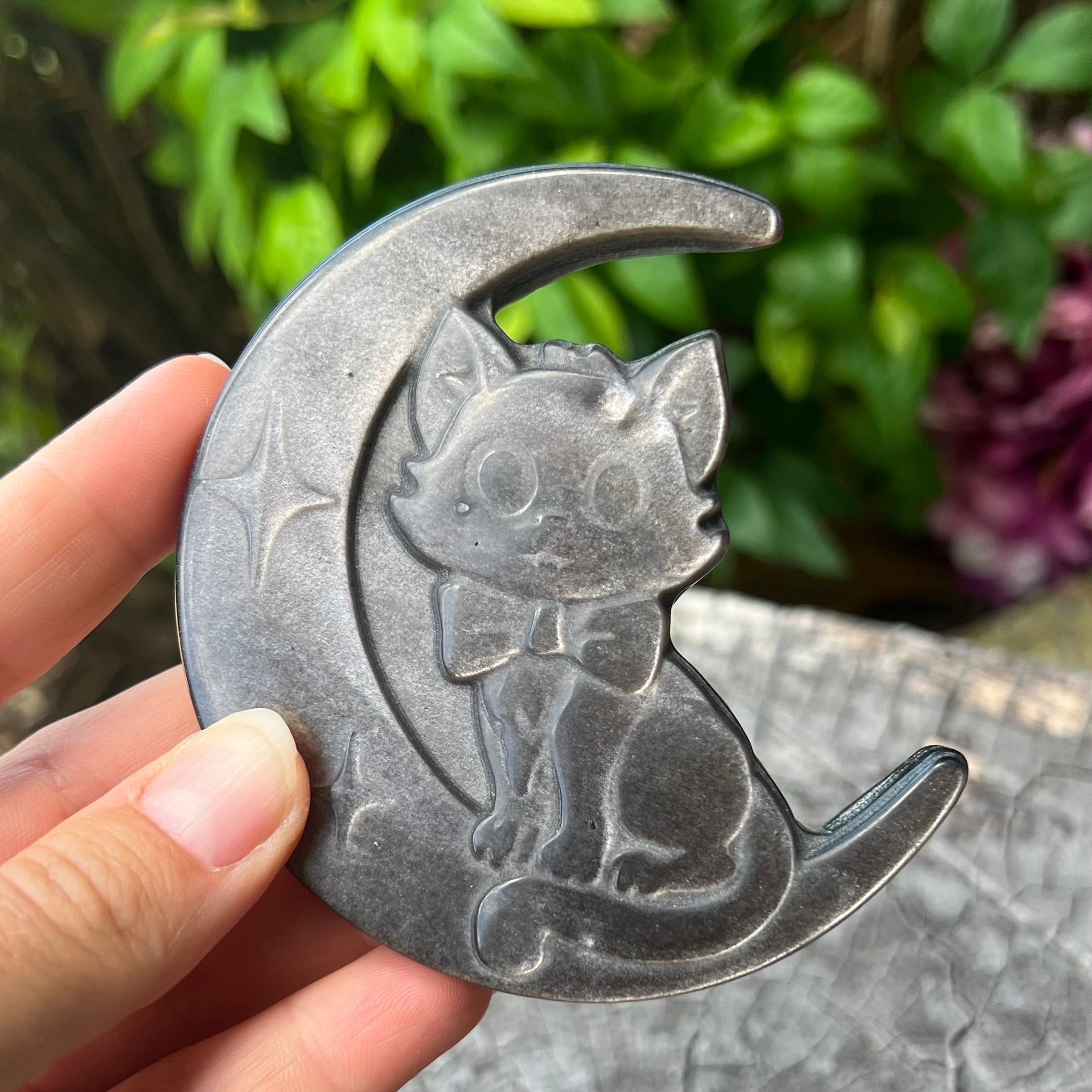 Celestial Kitty Cat ~ Silver Sheen Obsidian