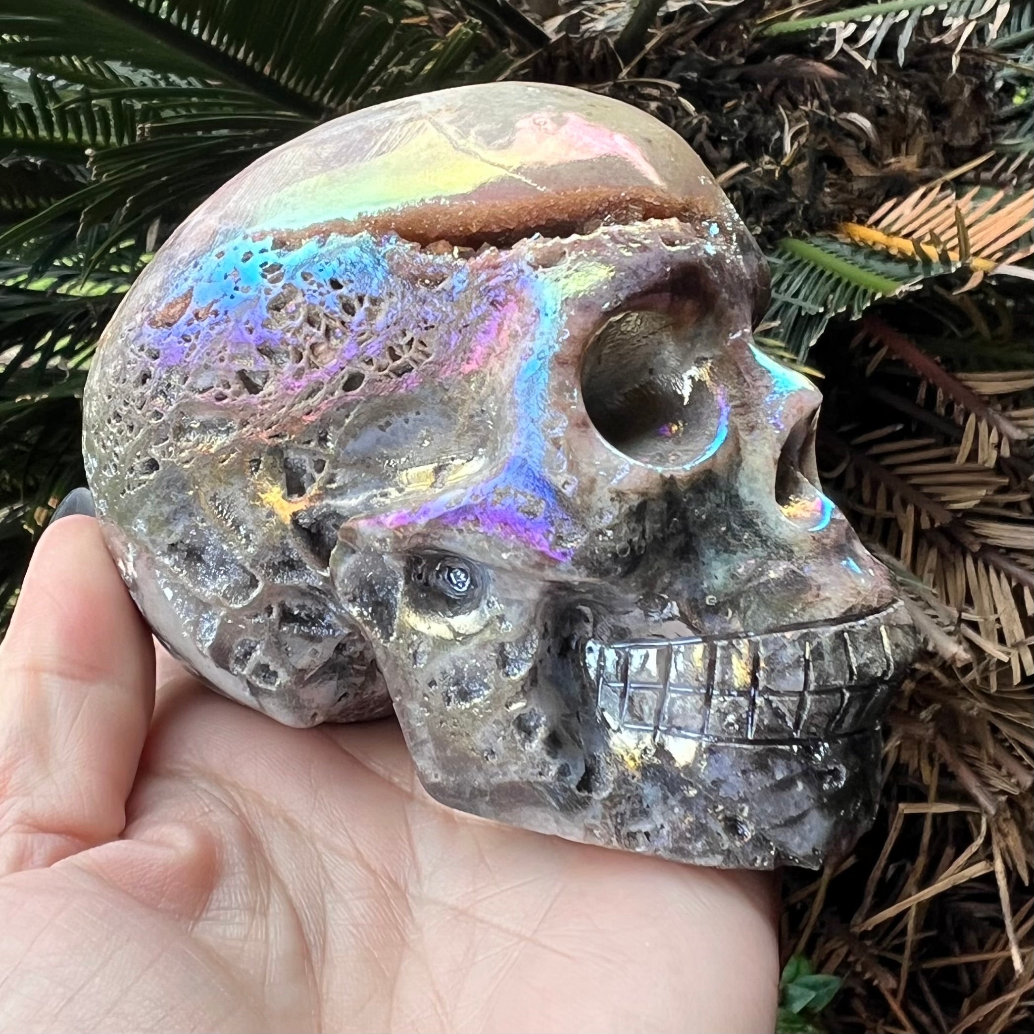 Electroplated Sphalarite Skull Carving