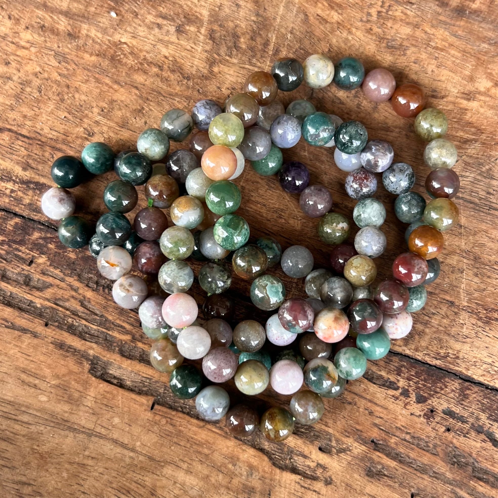 Ocean Jasper Beaded Bracelet ~ Large Fit