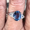 Blue & White Fluorite  ~ Sterling Silver Ring ~ 7