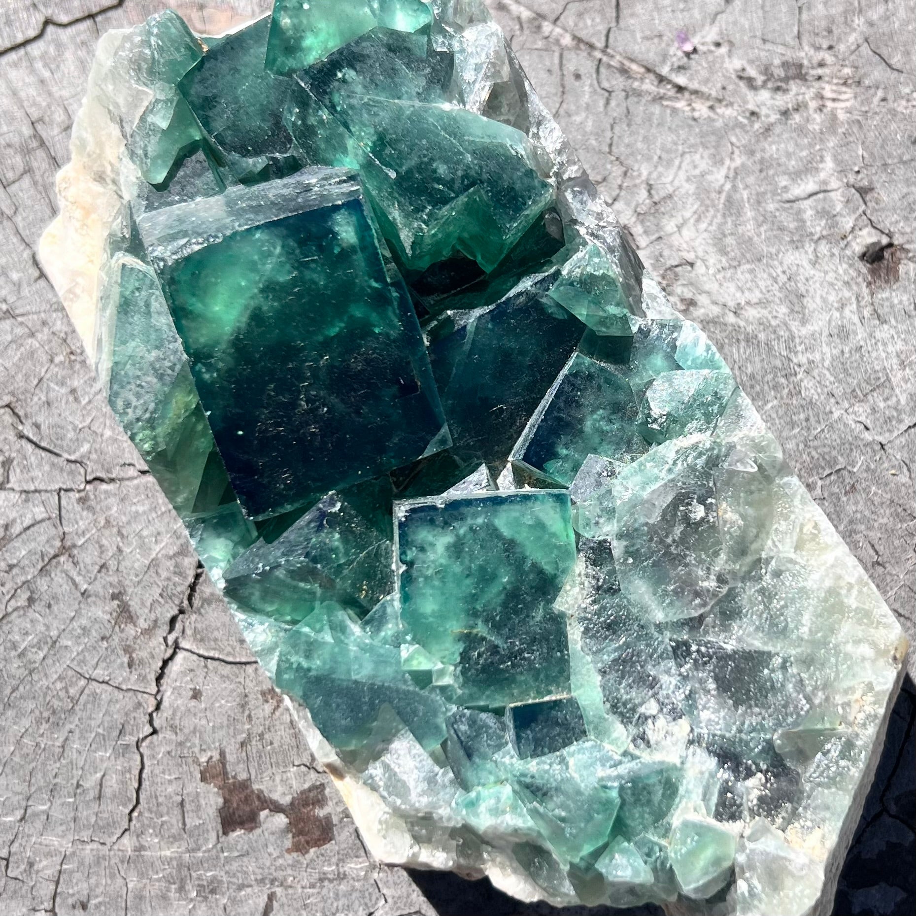 Raw Green Fluorite on Matrix