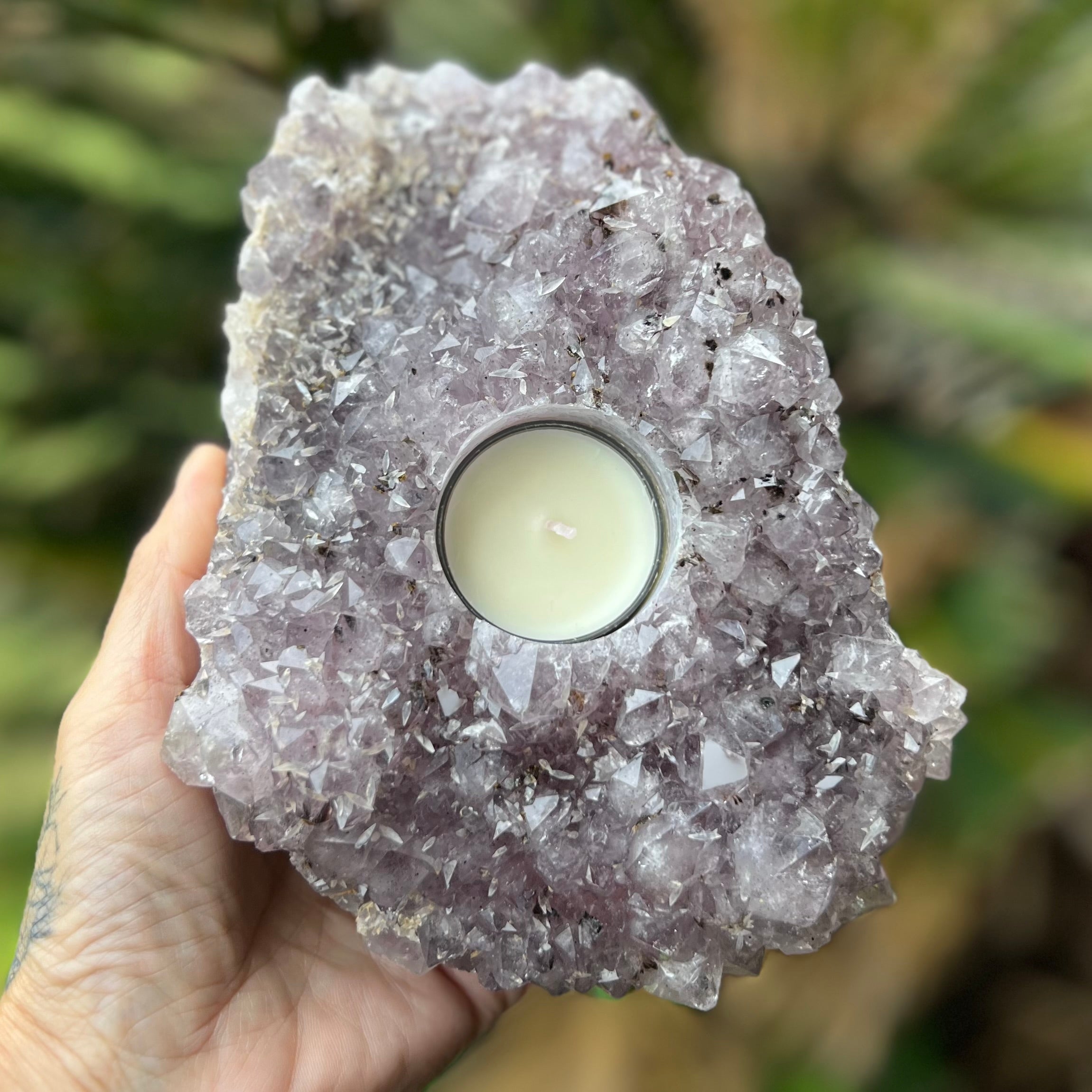 Amethyst Tea Light Candle Holder