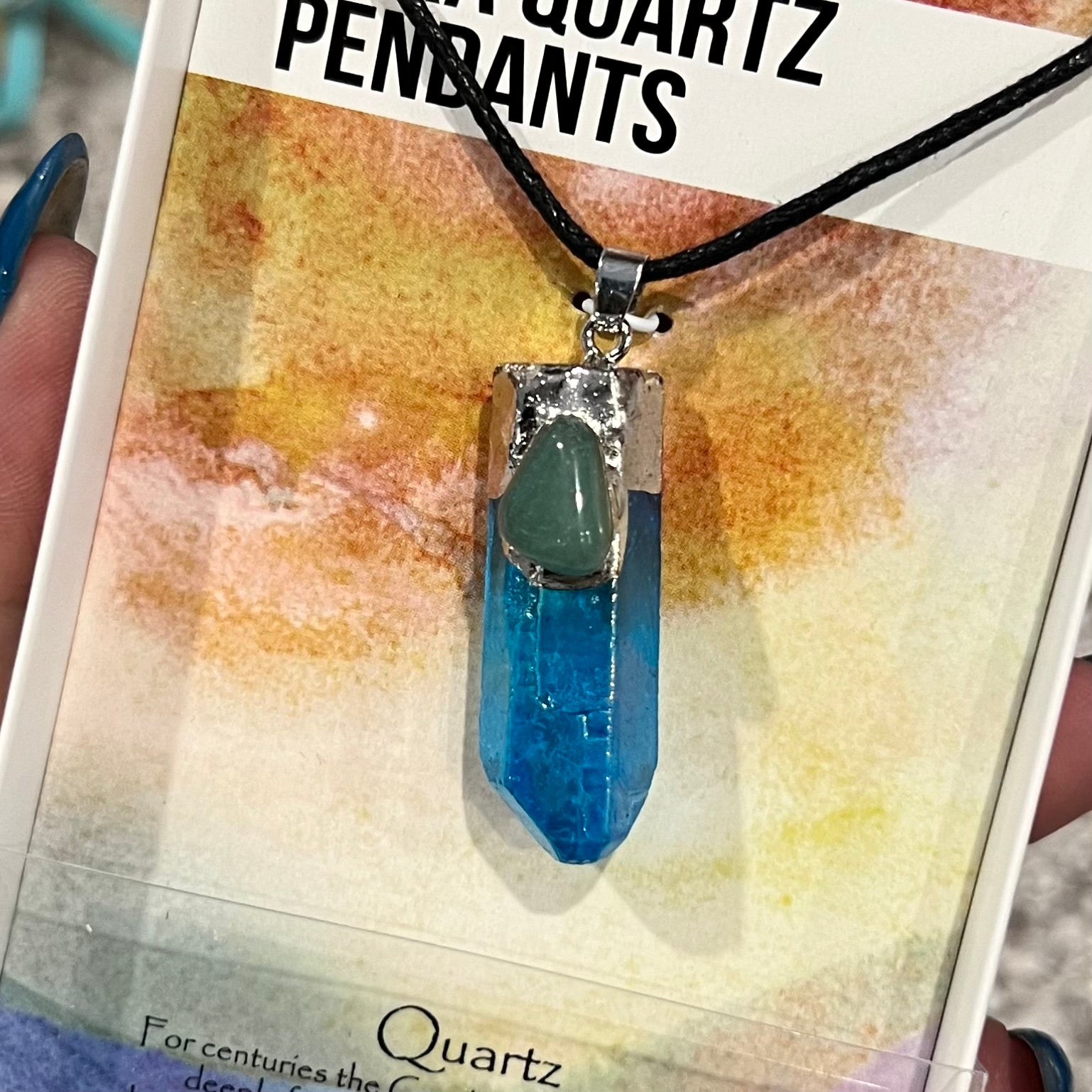 Aura Quartz Crystal Necklace