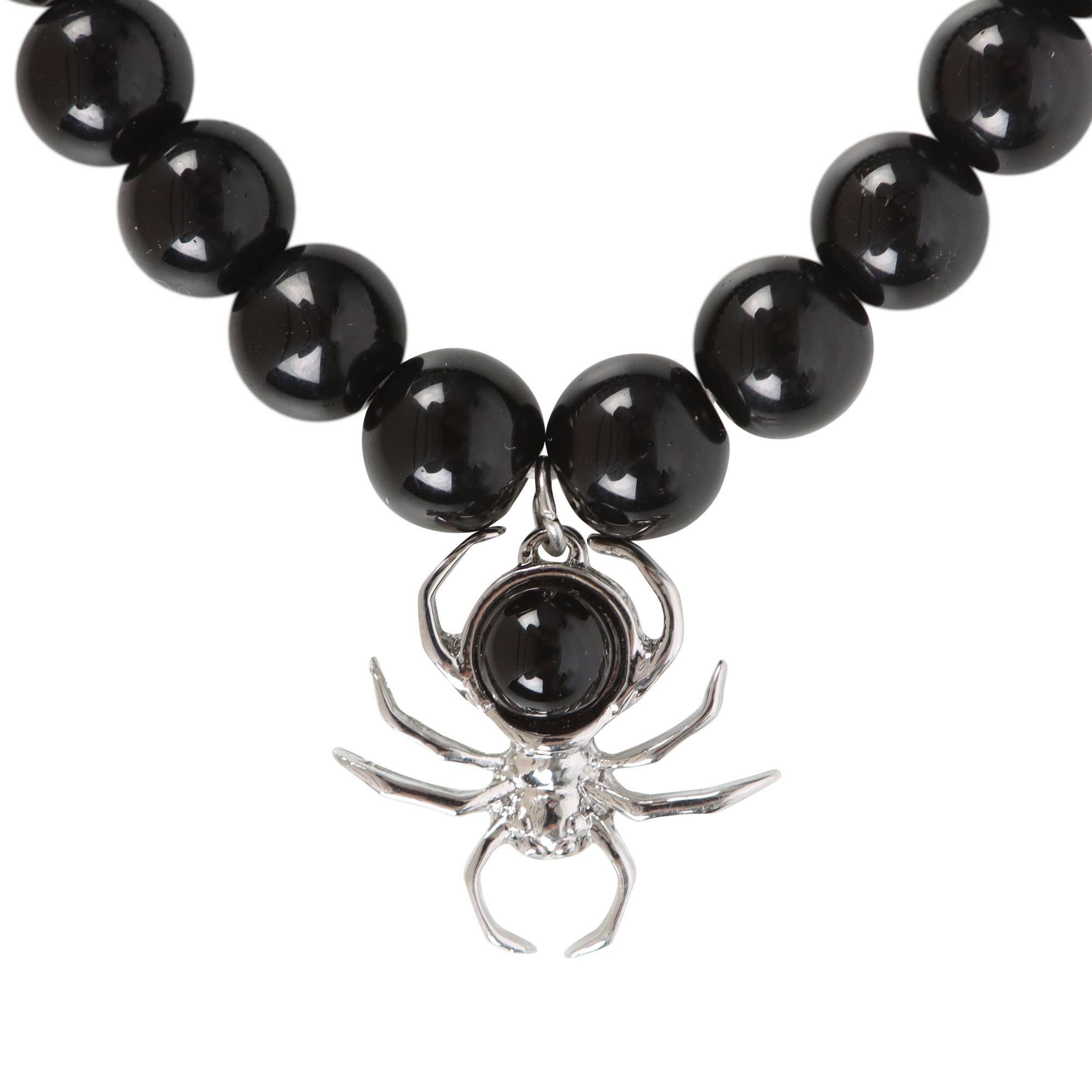 Black Obsidian ~ Spider Beaded Bracelet