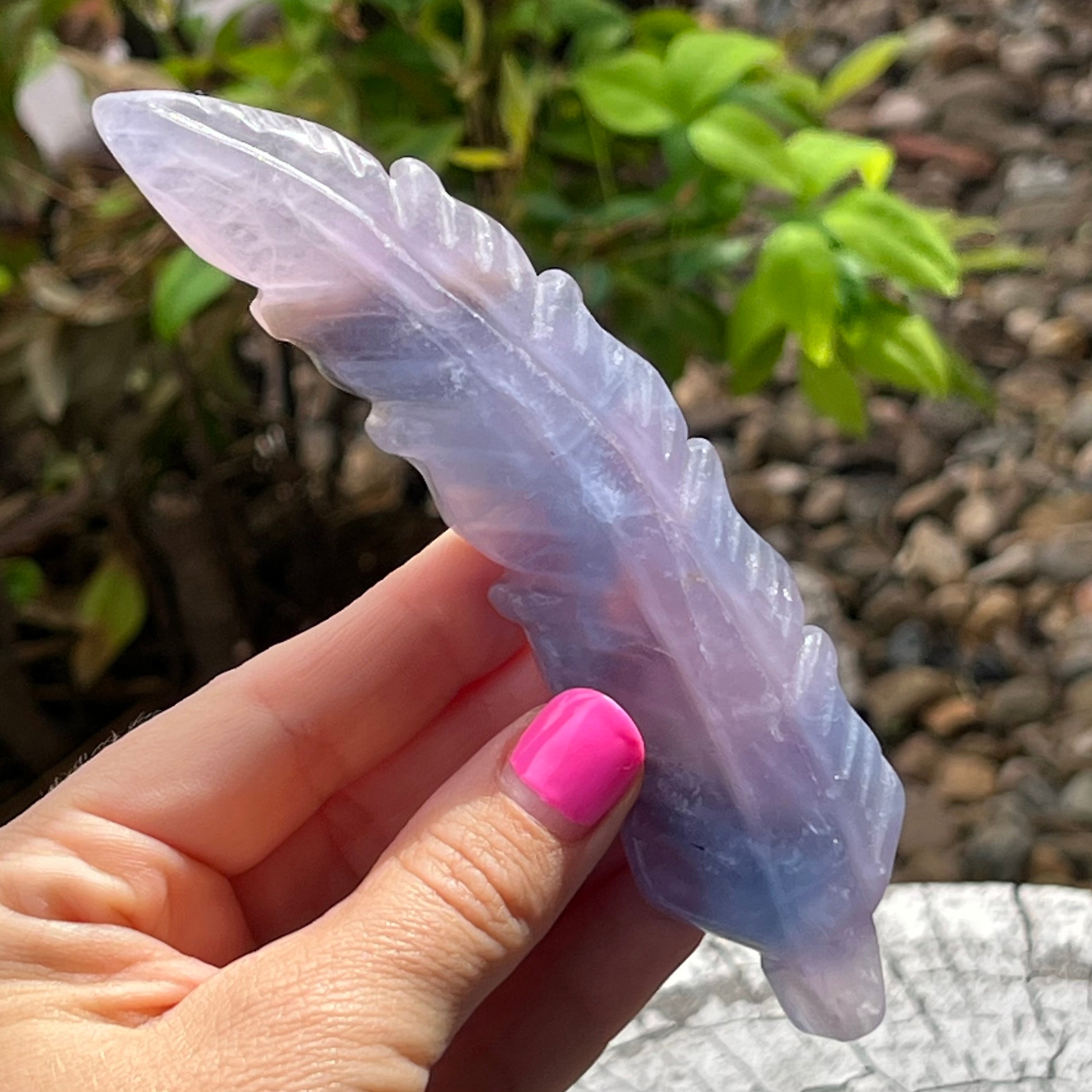 Rainbow Fluorite ~ Feather Carving