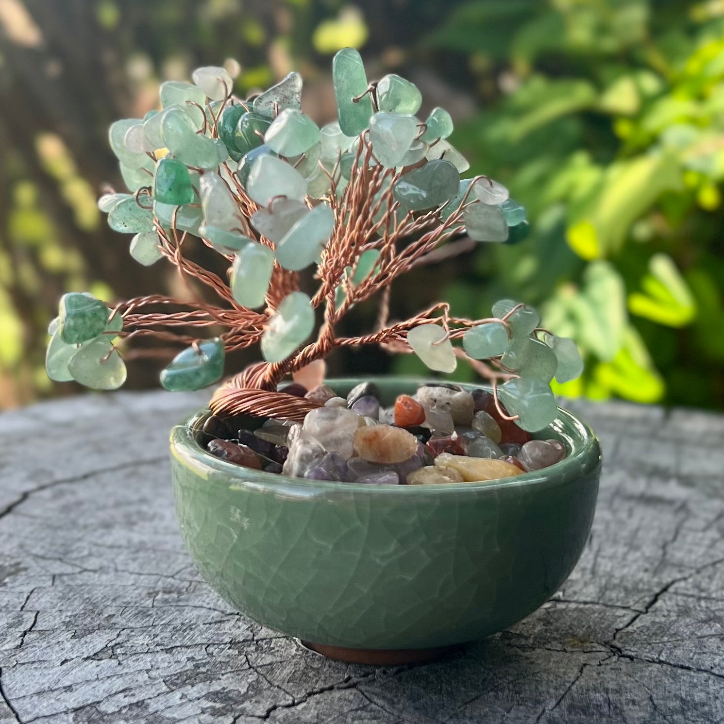 Arbre de cristal extra large en aventurine verte