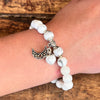 White Howlite Calming Bracelet with Celestial Crescent Moon Charm