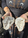 Clear Quartz Friendship Geode Pair - (B)