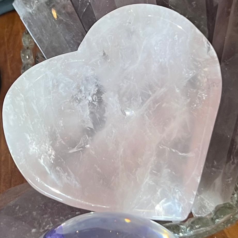 Rose Quartz Heart Trinket Bowl