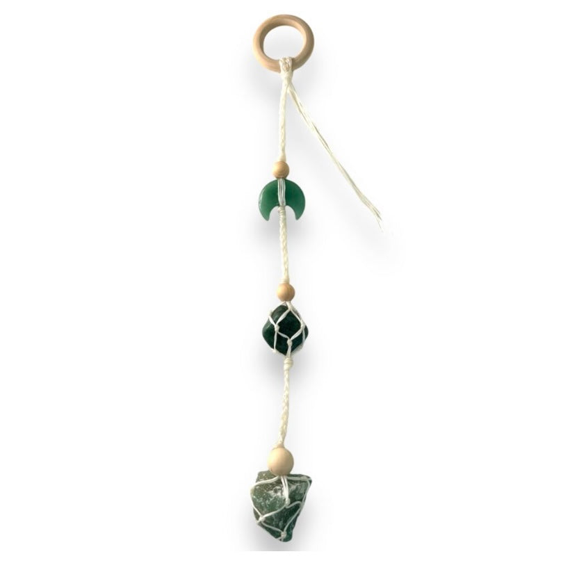 Triple Aventurine Macrame Crystal Hanger