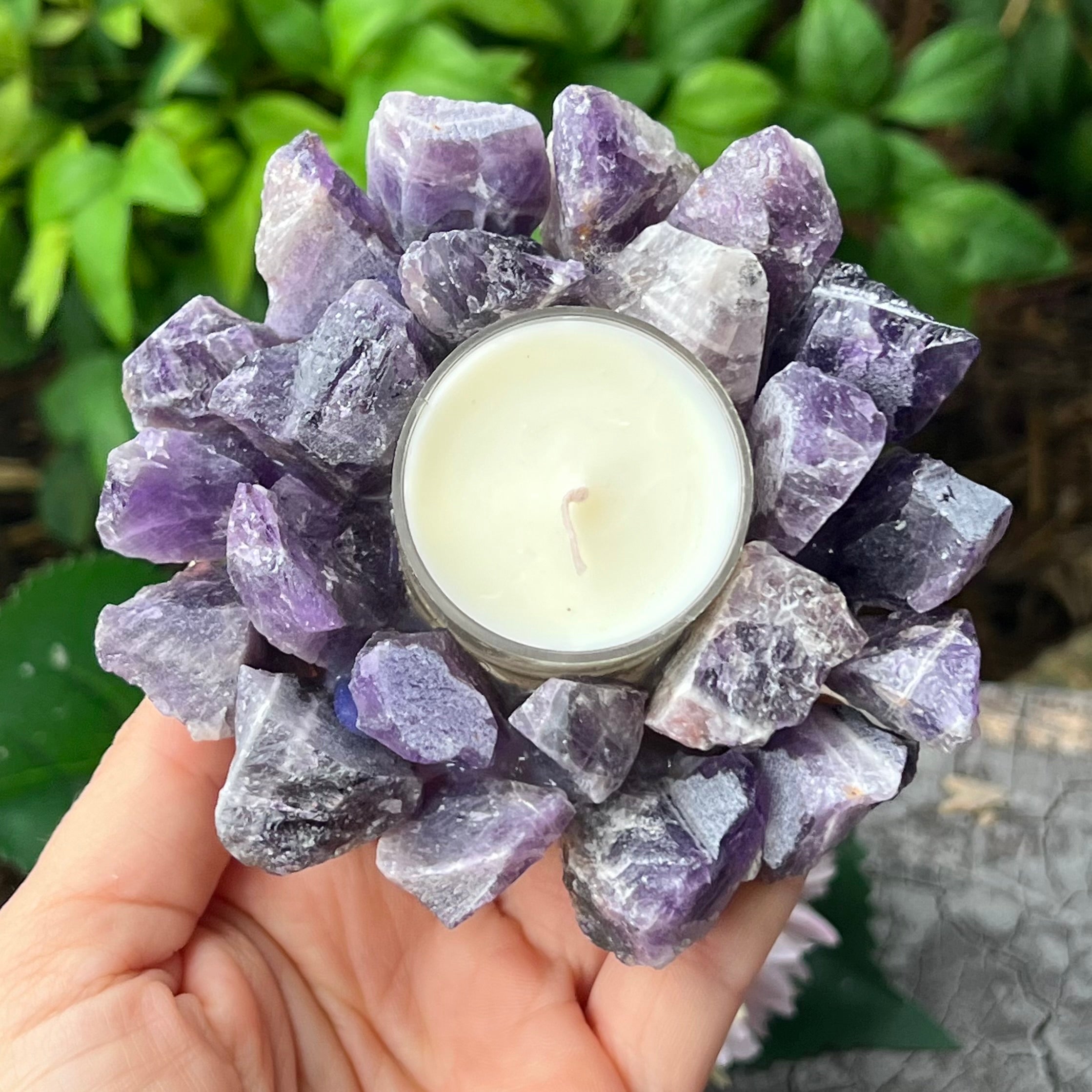 Amethyst Tea Light Candle Holder