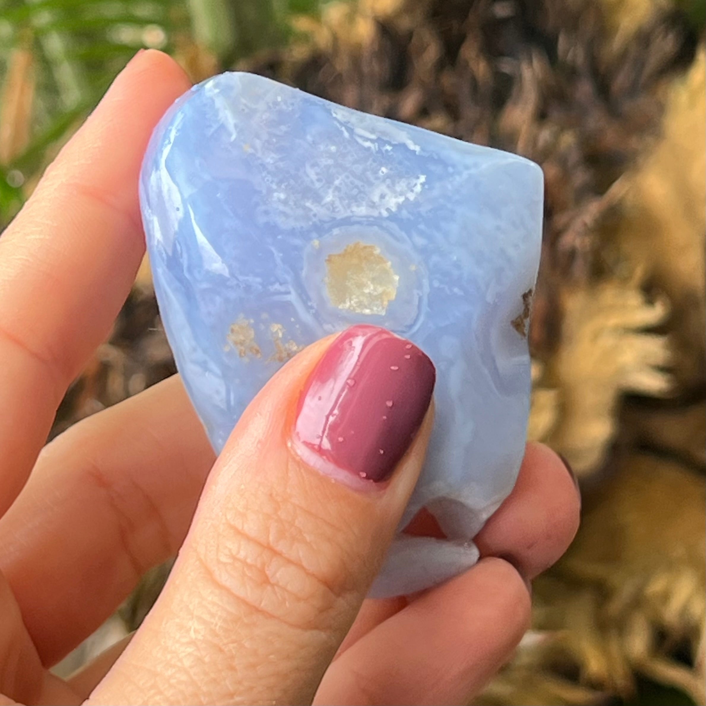 Blue Lace Agate Semi Raw Piece