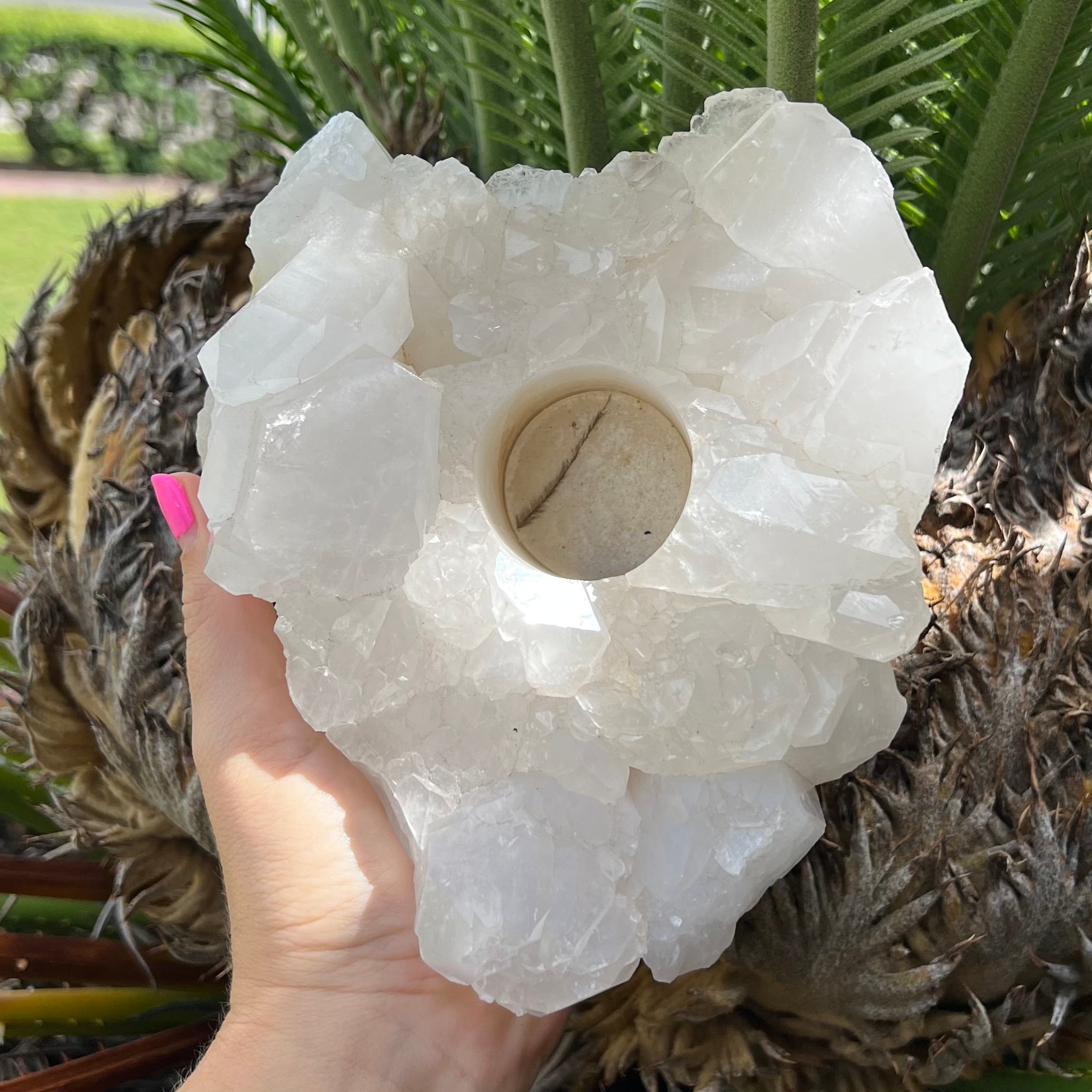 Quartz Cluster ~ Tealight Candle Holder
