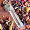 Clear Quartz with Moldavite Sterling Silver Pendant