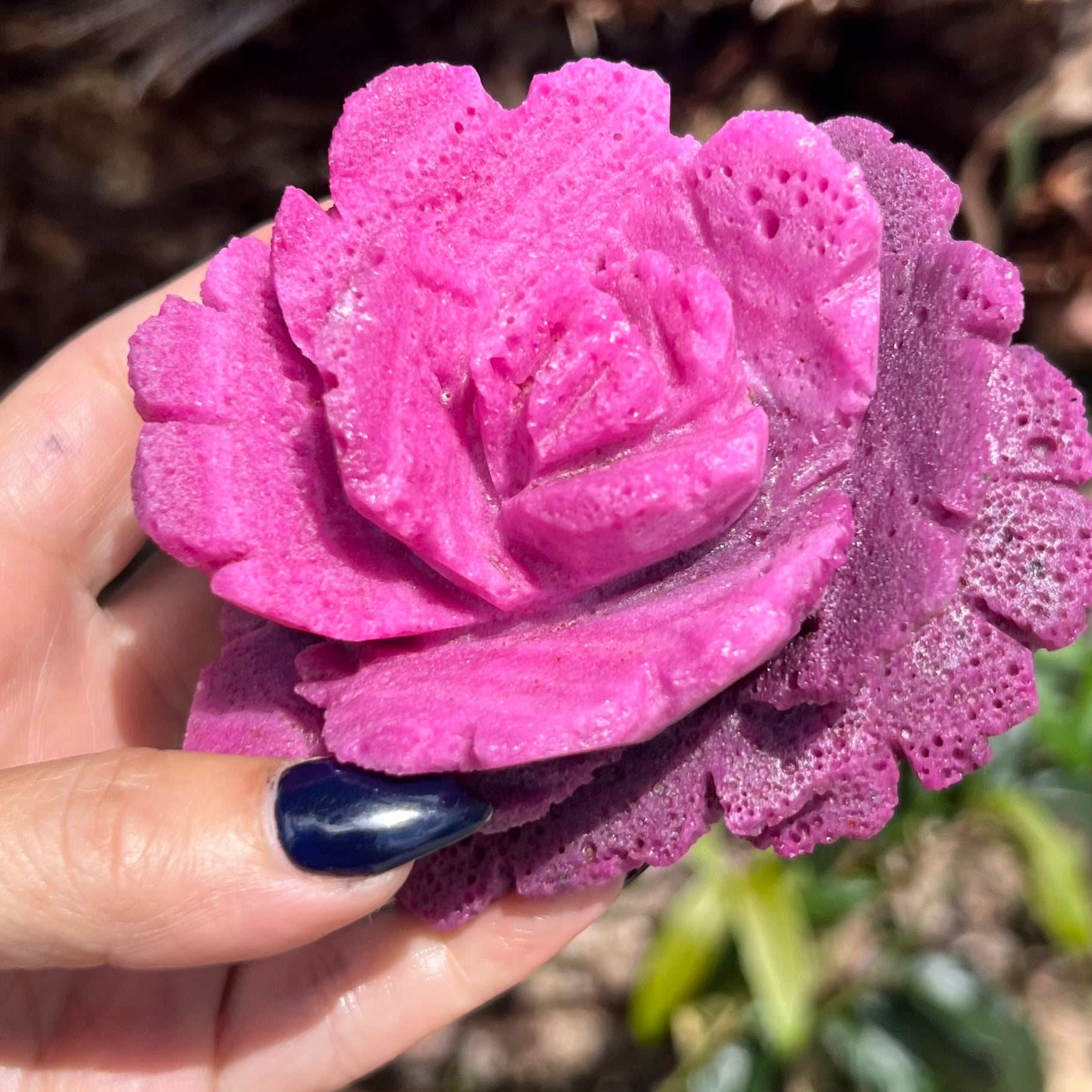 Crystal Rose Carving - Ruby