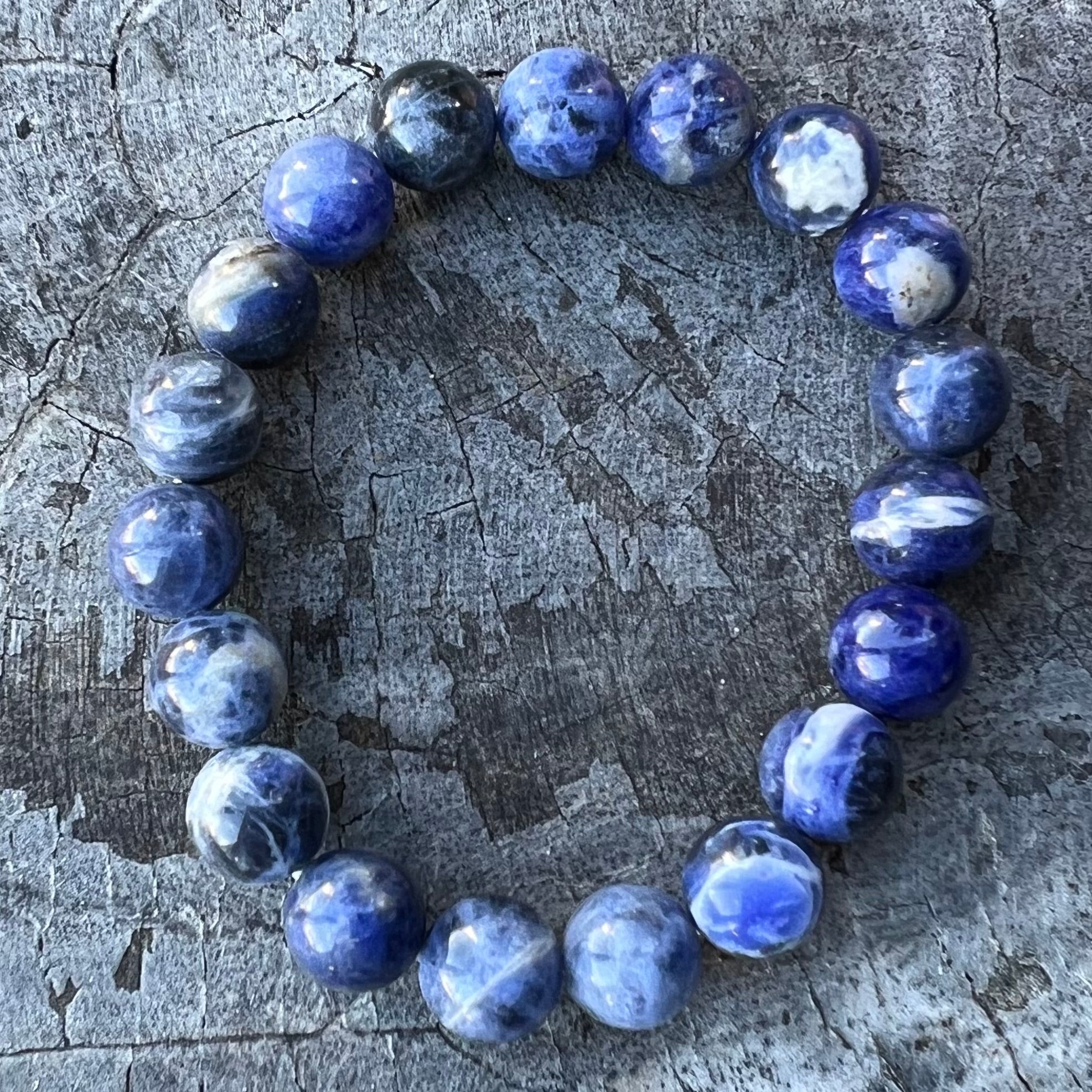 Sodalite Beaded Bracelet ~ Large Fit