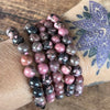 Rhodonite Beaded Bracelet ~ Large Fit