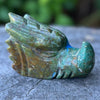 Ocean Jasper and Azurite Dragon Head Carving