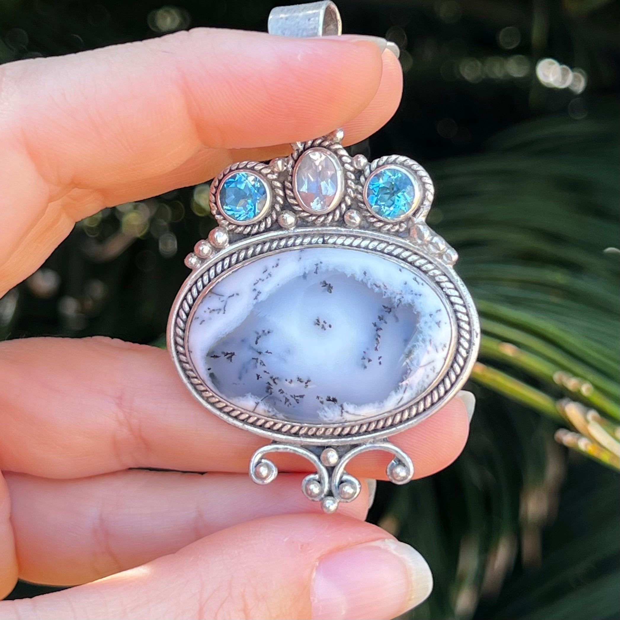 Dendrite Opal ~ Sterling Silver Pendant
