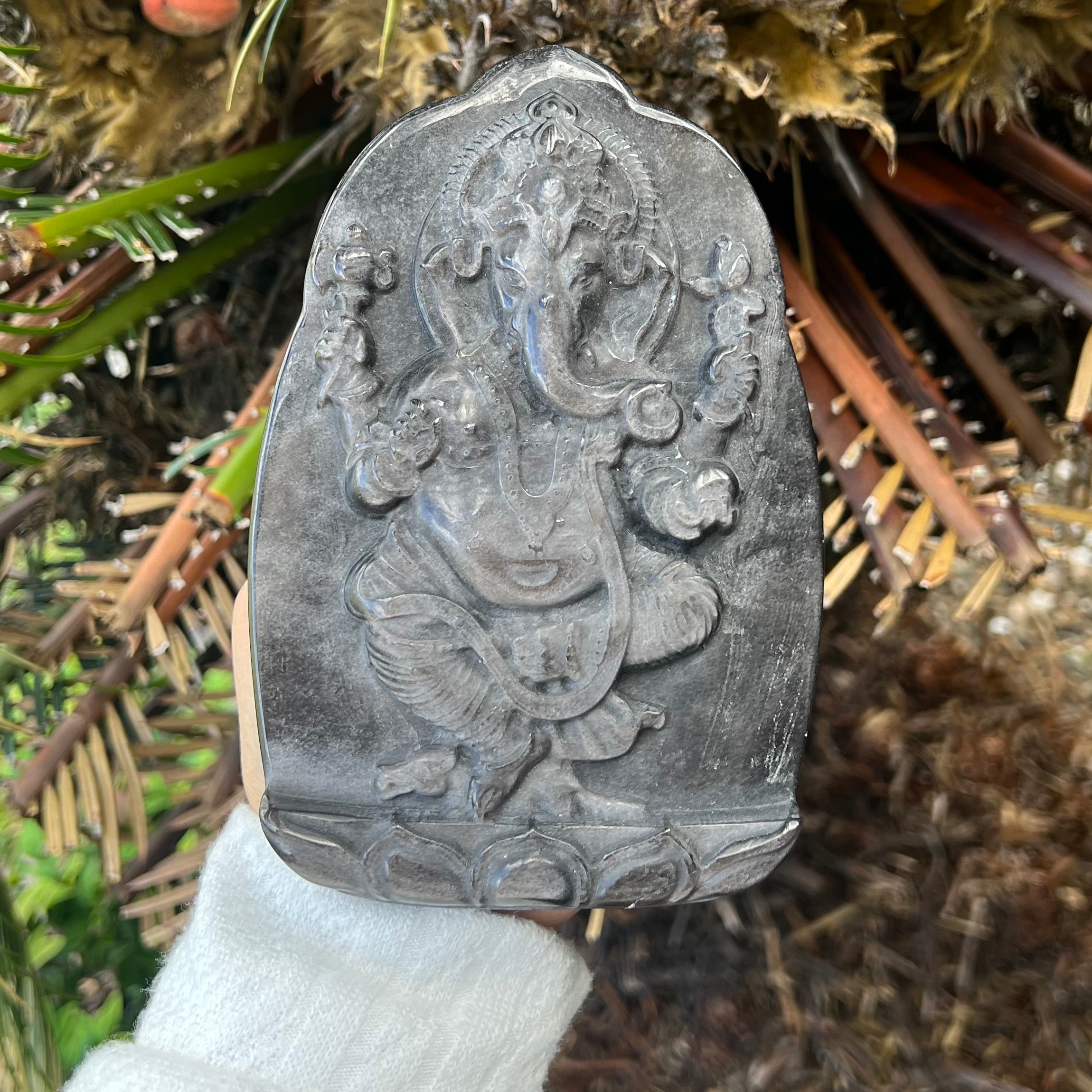 Silver Sheen Obsidian Ganesh