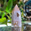 Pink Amethyst and Flower Agate Tower