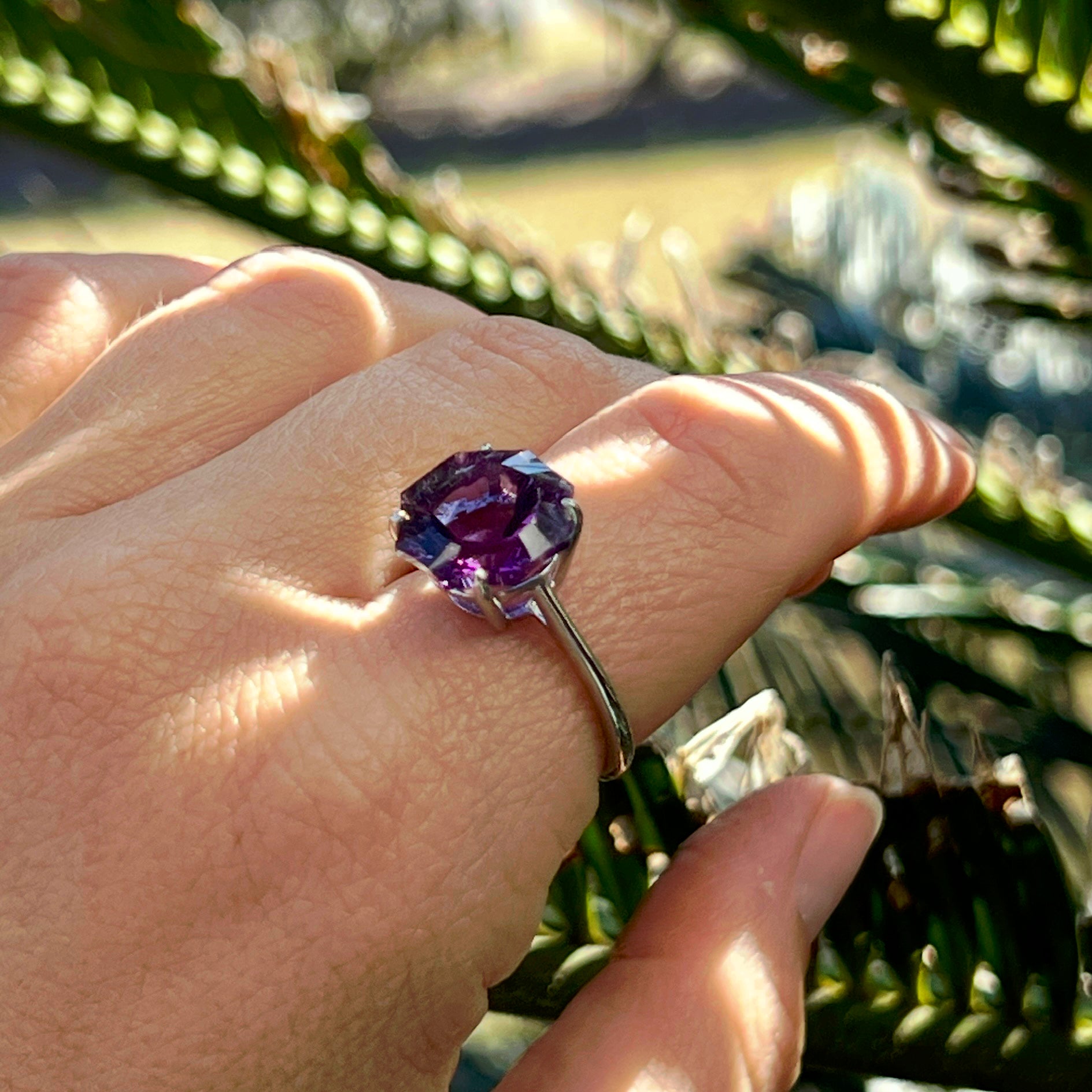 Amethyst Sterling Silver Ring ~ 8