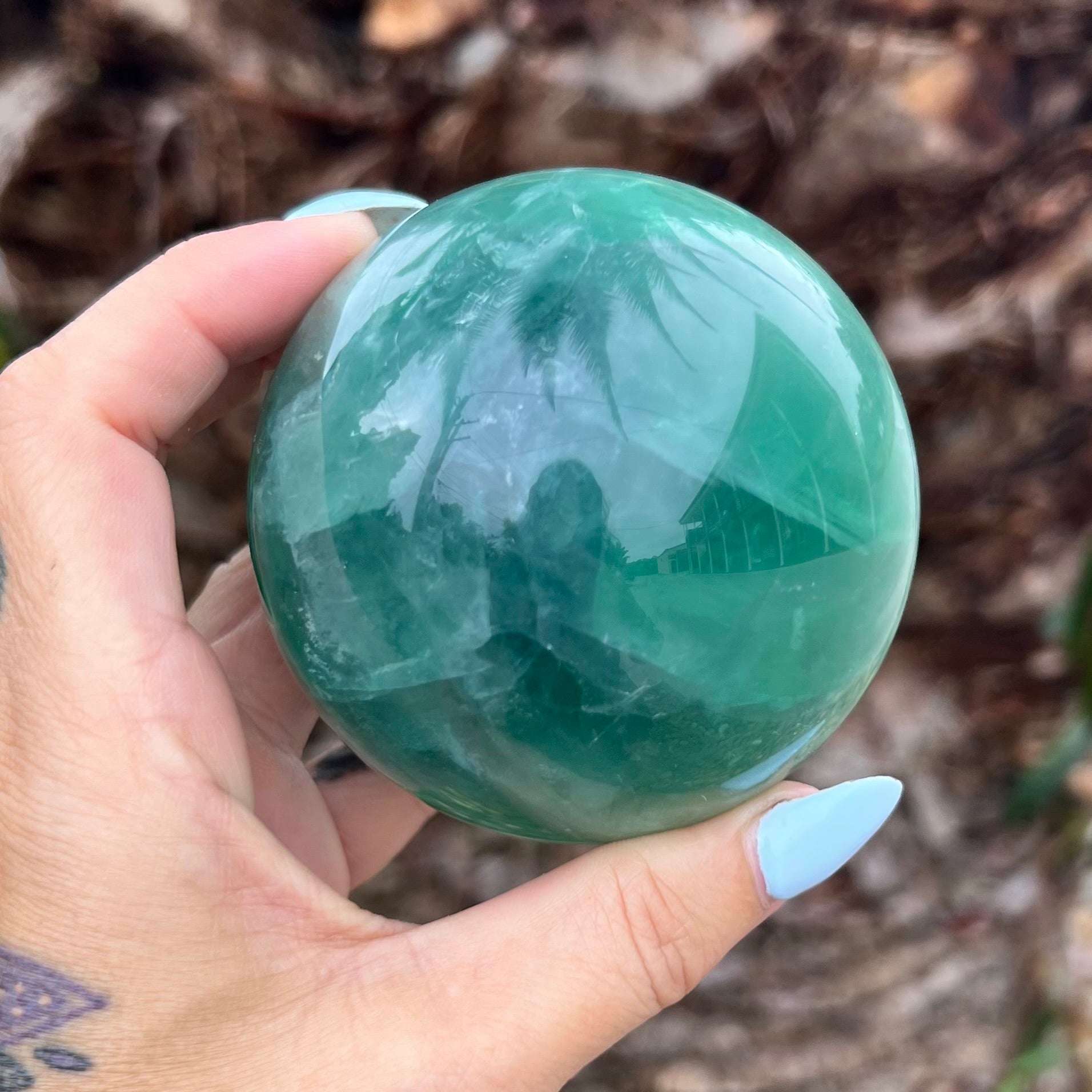 Green Fluorite Sphere