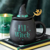 Green Bad Witch ~  Ceramic Mug with Metal Moon Spoon