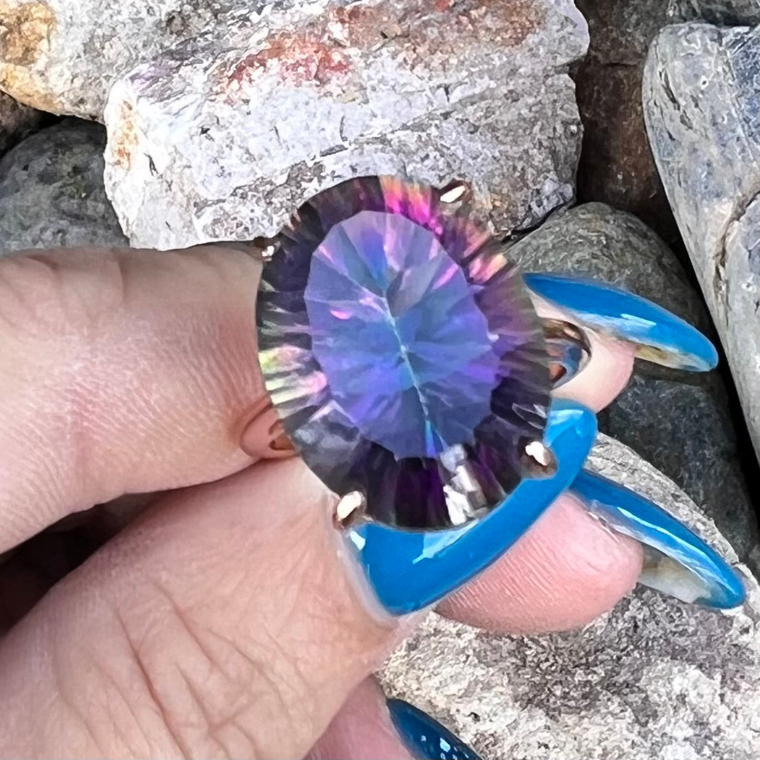 Mystic Topaz ~ Oval Cut Ring ~ size 6