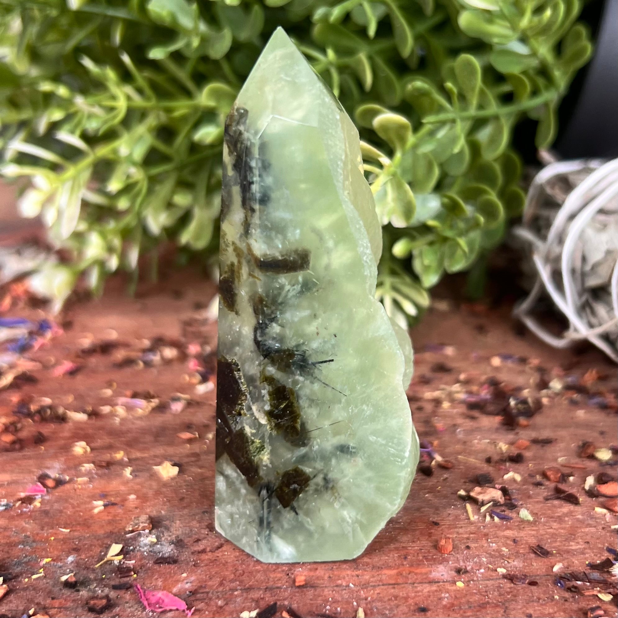 Prehnite Semi Raw Tower