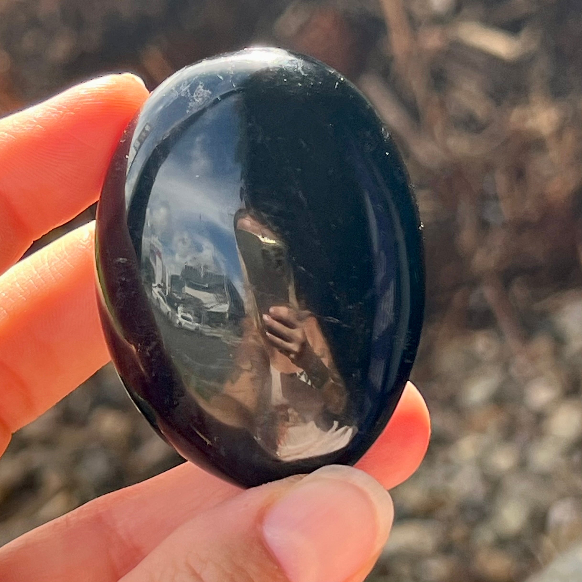 Black Tourmaline Palm Stone