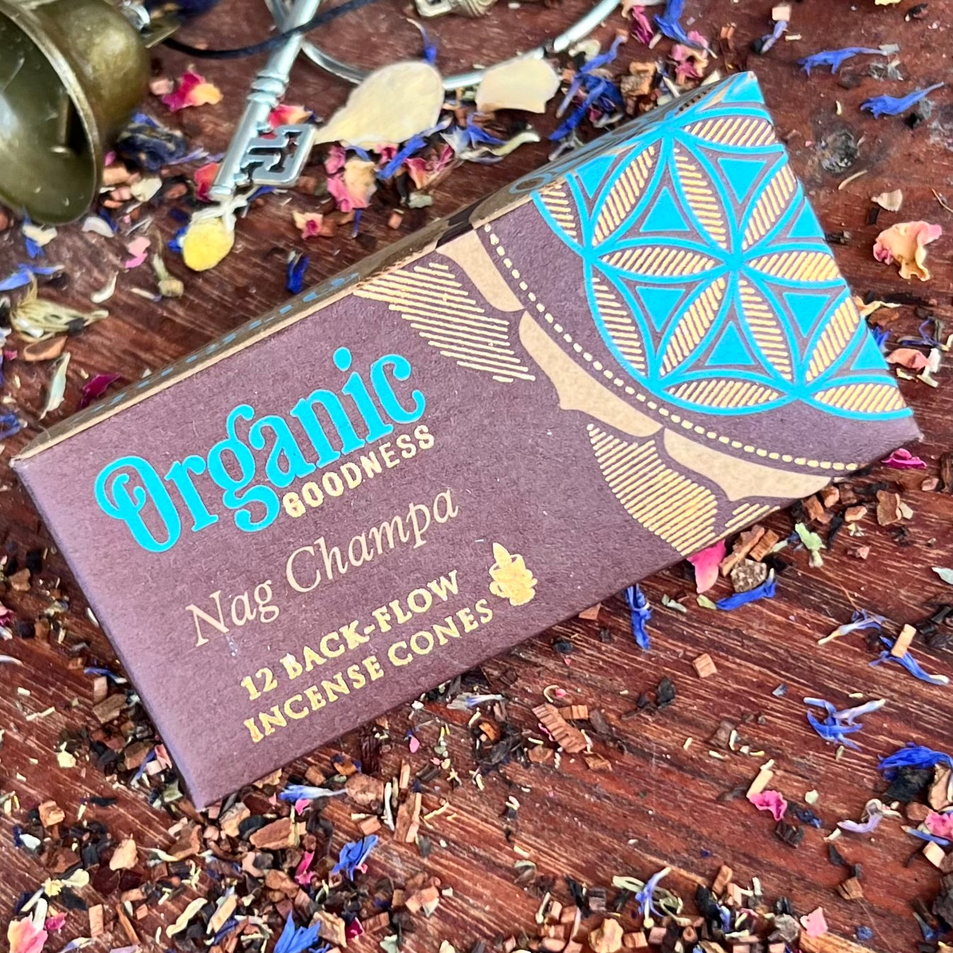 Nag Champa Organic Goodness ~ 12 Back-flow Incense Cones