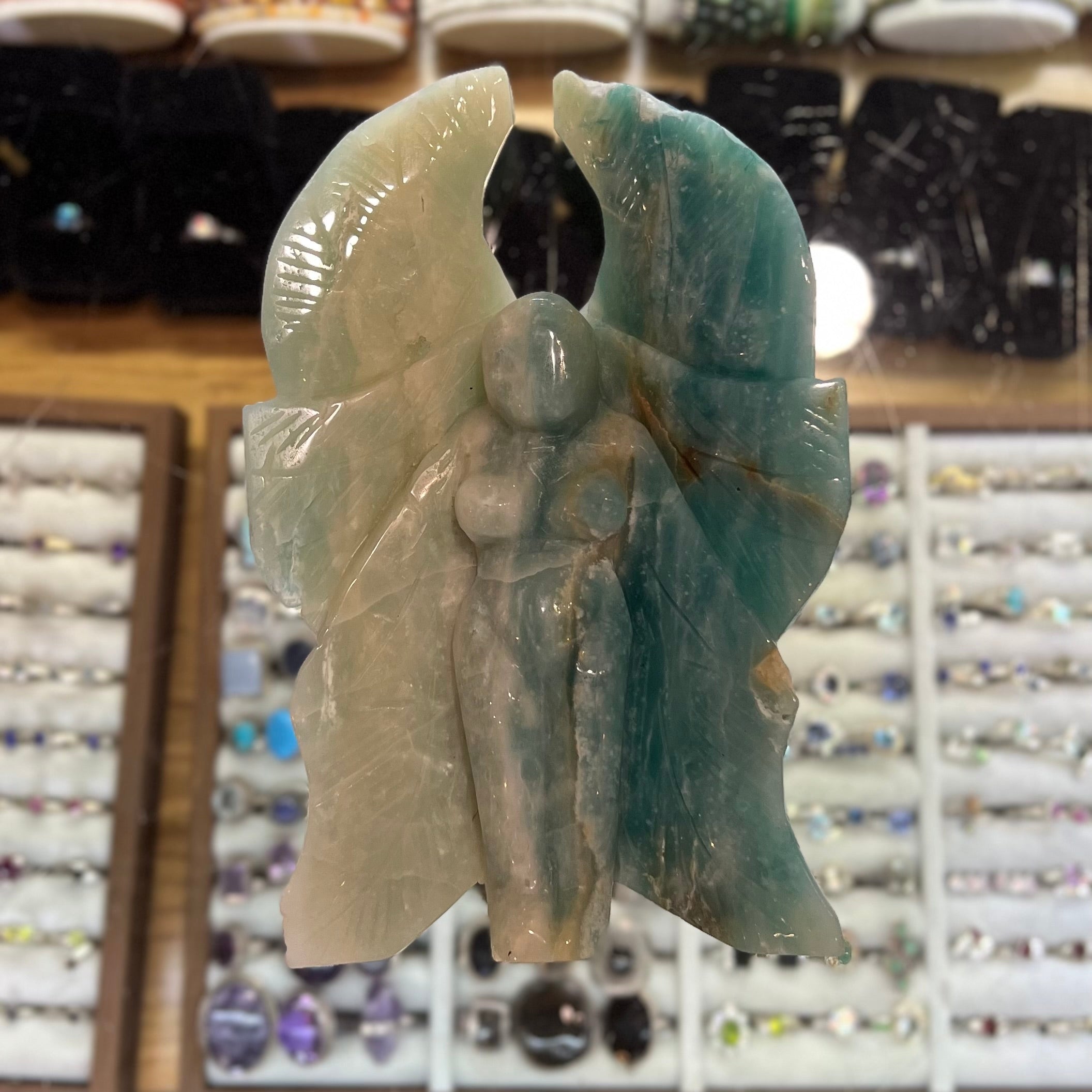 Aragonite Goddess Angel Carving