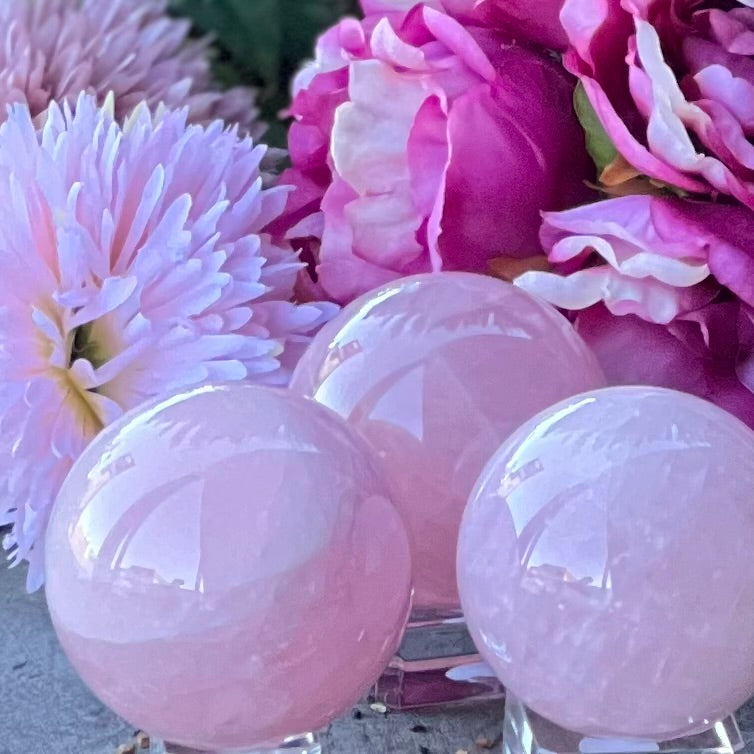 Rose Quartz Angel Sphere ~ Medium